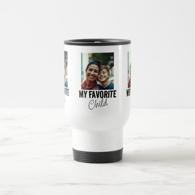 Caneca Térmica Engraçado Criança Favorita Mãe (Centro)