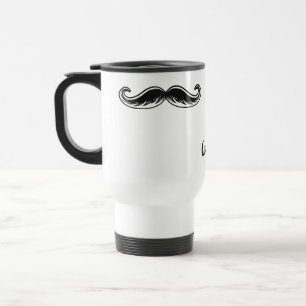 Caneca Térmica Engraçado Mustache de nomes personalizados