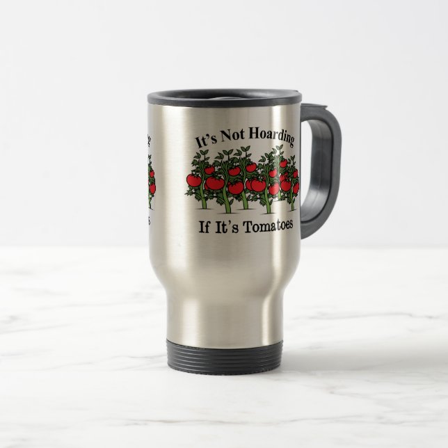 Caneca Térmica Engraçado, não está entortando se é tomate (Frente Esquerda)