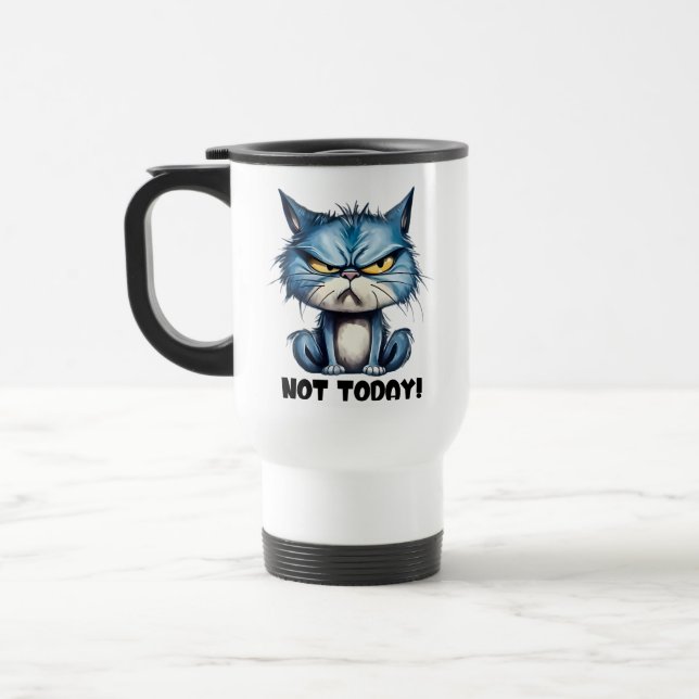 Caneca Térmica Engraçado não hoje sarcasmo de gato (Esquerda)