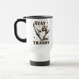 Caneca Térmica Engraçado Raccoon Humor Fique Trashy