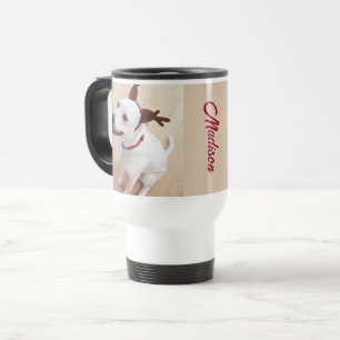 Caneca Térmica Engraçado Reindeer Cachorro Nome Personalizado Nat