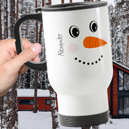 Caneca Térmica Engraçado Rosto Feliz Snowman Natal Quente Coco Do