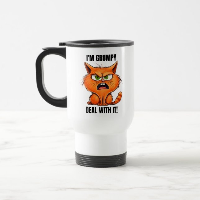 Caneca Térmica Engraçado Sarcasmo de Arte das Palavras Grumpy (Esquerda)
