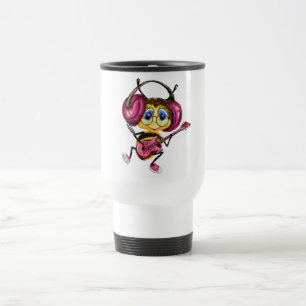 Caneca Térmica Engraçado Viajar Mug com a Abelha do Tambor de Vio