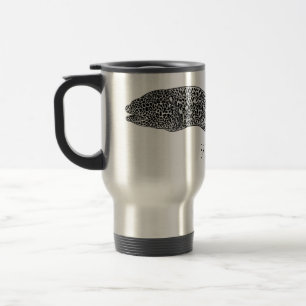 Caneca Térmica enguia moréia manchada de preto ilustração de dese