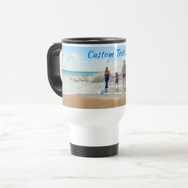 Caneca Térmica Envie Sua Foto Presente Personalizado com Texto Pe (Frente Esquerda)