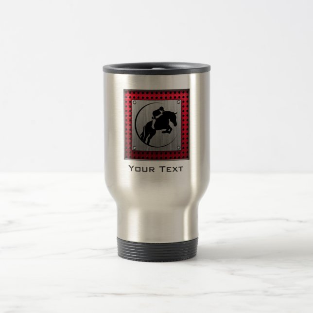 Caneca Térmica Equestrian. de alumínio escovado falso (Centro)
