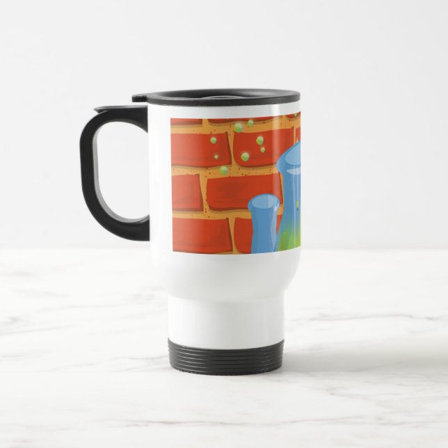 Caneca Térmica Equipamento de vidro de desenho animado em uma ban (Esquerda)