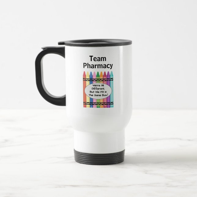 Caneca Térmica Equipe de técnicos de farmácia personalizados (Esquerda)