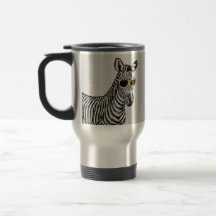 Caneca Térmica Esboço engraçado bonito legal da zebra com vidro