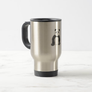 Caneca Térmica Esboço fofo de panda preto e branco
