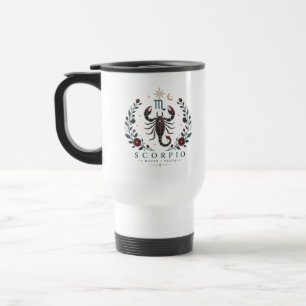 Caneca Térmica Escorpião Celestial Escorpião Floral Zodíaco