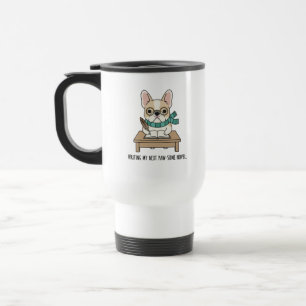 Caneca Térmica Escrita Criativa Frenchie Cachorrinho Estudo Cacho