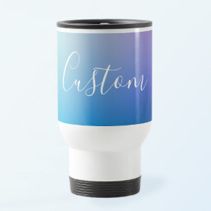 Caneca Térmica Escrita de Roteiro Editável Moderna Ombre Colori