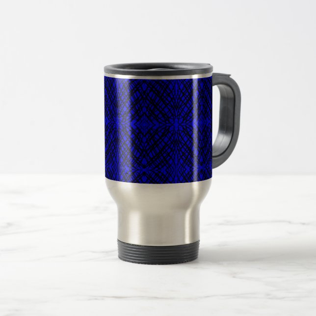 Caneca Térmica Escrivora Simples | Inclinação Espelho | Azul | (Frente Esquerda)