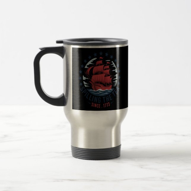 Caneca Térmica Esmagamento Do Chá Desde 1773 Vermelho Azul Branco (Esquerda)