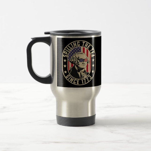 Caneca Térmica Esmagando O Chá Desde 1773 - George Washington (Esquerda)