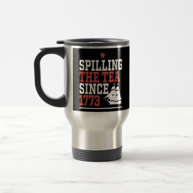 Caneca Térmica Esmagando O Chá Desde 1773 Meme Engraçado (Esquerda)