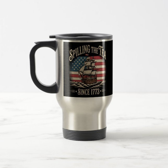 Caneca Térmica Esmagando O Chá Desde 1773 Meme Engraçado (Esquerda)