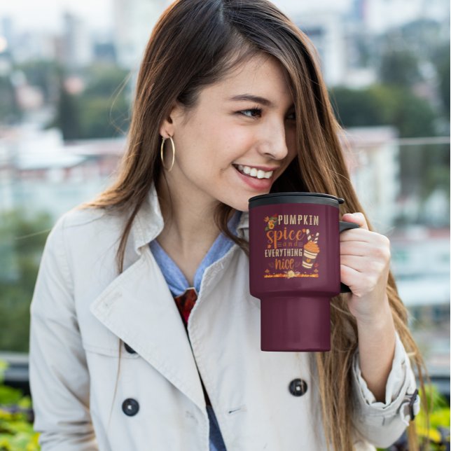 Caneca Térmica Especiaria de abóbora e tudo mais legal - Design d (Criador carregado)