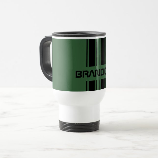 Caneca Térmica Espelhos de Esportes de Corrida Automática Preta V (Frente Esquerda)
