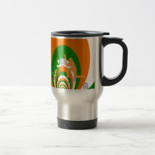 Caneca Térmica Espírito do Críquete da Índia: Design Abstrato