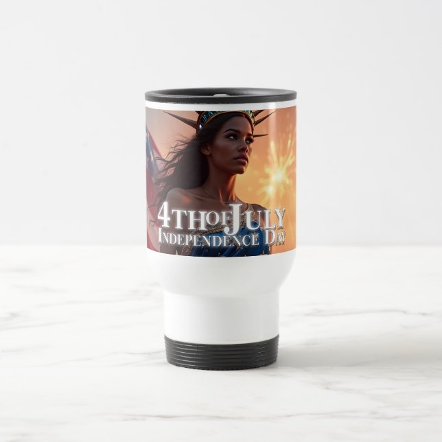 Caneca Térmica Esplêndido Design de 4 de Julho - Fogos de Artifíc (Centro)