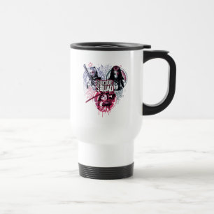 Caneca Térmica Esquadrão Suicida Crachás de Grafite de Garota