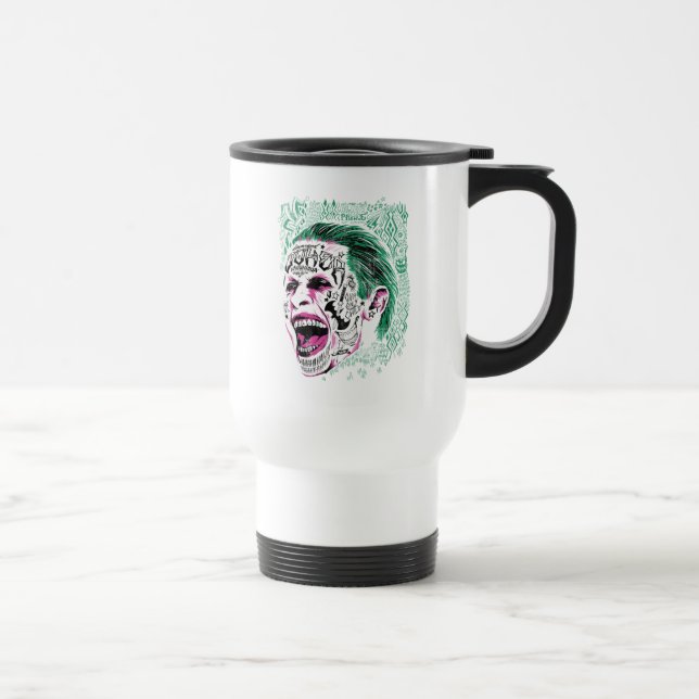 Caneca Térmica Esquadrão Suicida | Desenho Da Cabeça De Joker Rid (Direita)