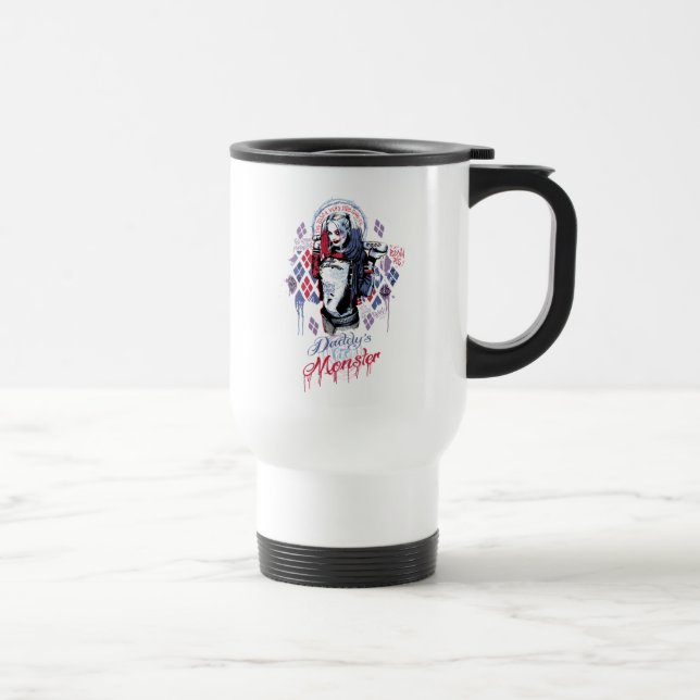 Caneca Térmica Esquadrão Suicida | Harley Quinn Grafite Incluso (Direita)