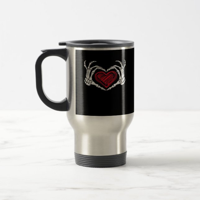 Caneca Térmica Esqueleto das Mãos do Coração (Esquerda)
