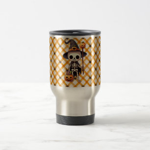 Caneca Térmica Esqueleto de Dia das Bruxas Bonito e Whimsso