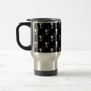 Caneca Térmica esqueleto de Halloween com uma espada