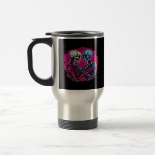 Caneca Térmica Esqueleto Tradicional Americano Segurando Tatuagem