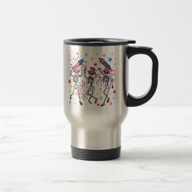 Caneca Térmica Esqueletos Dançantes Do Dia 4 De Julho (Direita)