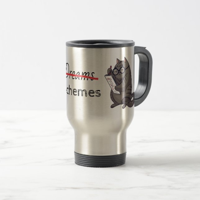 Caneca Térmica Esquemas de Gatos Bonitos Engraçados (Frente Esquerda)