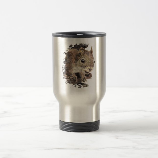 Caneca Térmica Esquilo Cinto, Natureza Animal De Cores Aquáticas (Centro)