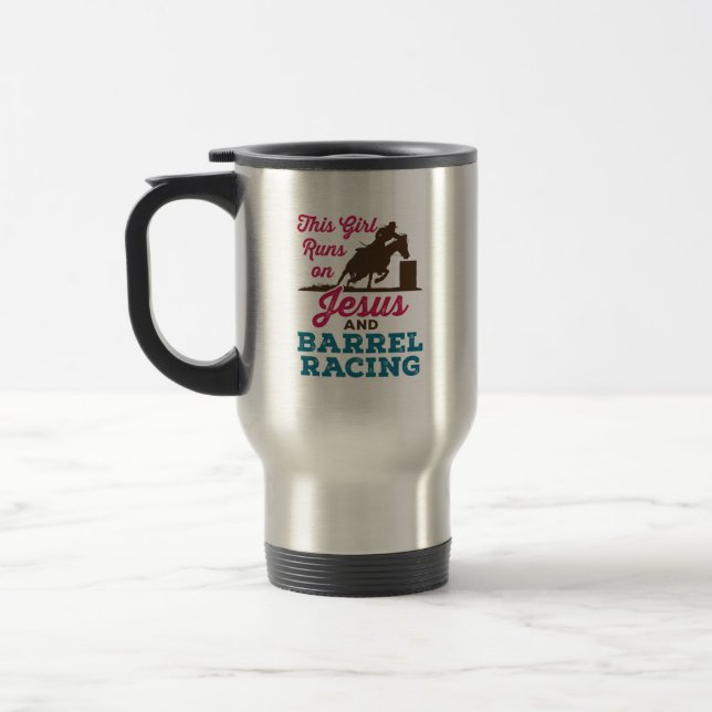 Caneca Térmica Essa garota corre em Jesus e Barrel Racing (Esquerda)
