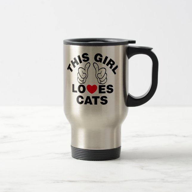 Caneca Térmica Esta menina ama gatos (Direita)