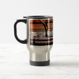 Caneca Térmica Estação de comboios de Durham, comboio vermelho e 