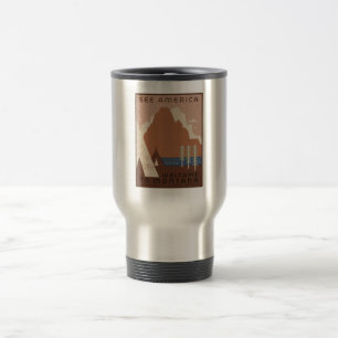 Caneca Térmica Estado de Montana: Tribos Indígenas, Montanhas, Pr