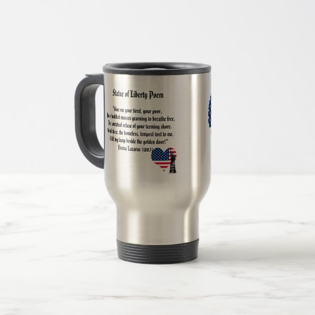 Caneca Térmica Estátua do Poema da Liberdade (Frente Esquerda)