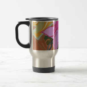 Caneca Térmica Este design de arte floral abstrata combina suave