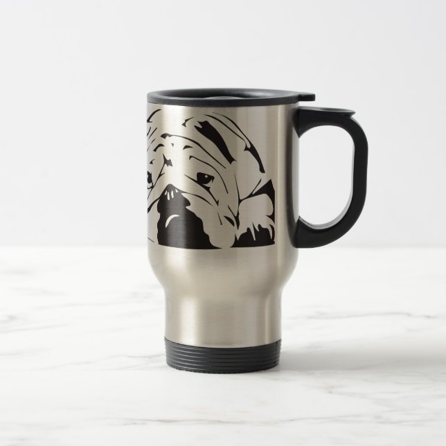 Caneca Térmica Estêncil britânico do buldogue (Direita)
