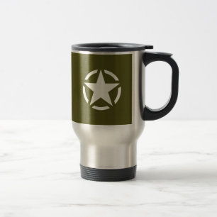 Caneca Térmica Estêncil estrelado em Khaki Verde