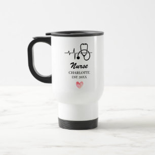 Caneca Térmica Estetoscópio Batimento Cardíaco Enfermeira Médico