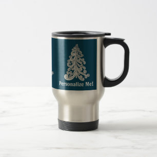 Caneca Térmica Estilo de Arranjo de Árvore de Natal Moderno Viage