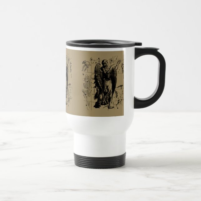 Caneca Térmica Estilo de Etch da Constelação do Virgo Hevelius (Direita)