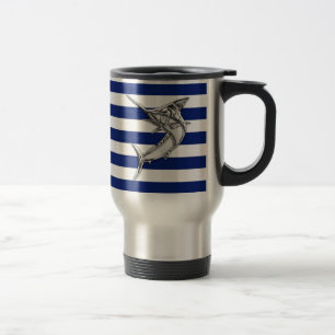 Caneca Térmica Estilo do cromo do espadarte do espadim em listras